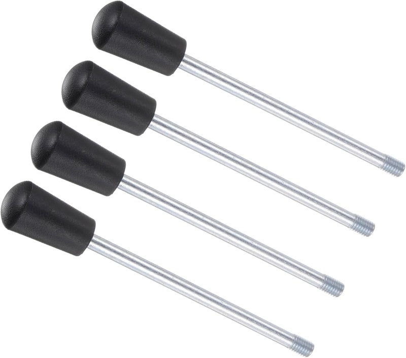 CoCud Revolving Crank Clamping Handle, M10 Male Thread 185mm Length, Chrome Plated Long Arm Handwheel Handle Knob Black - (Applications: for Lathe Machinery), 4-Pieces - Image 1